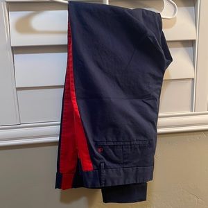 Men 30x30 Red Contrast Sideseam Slant Pants